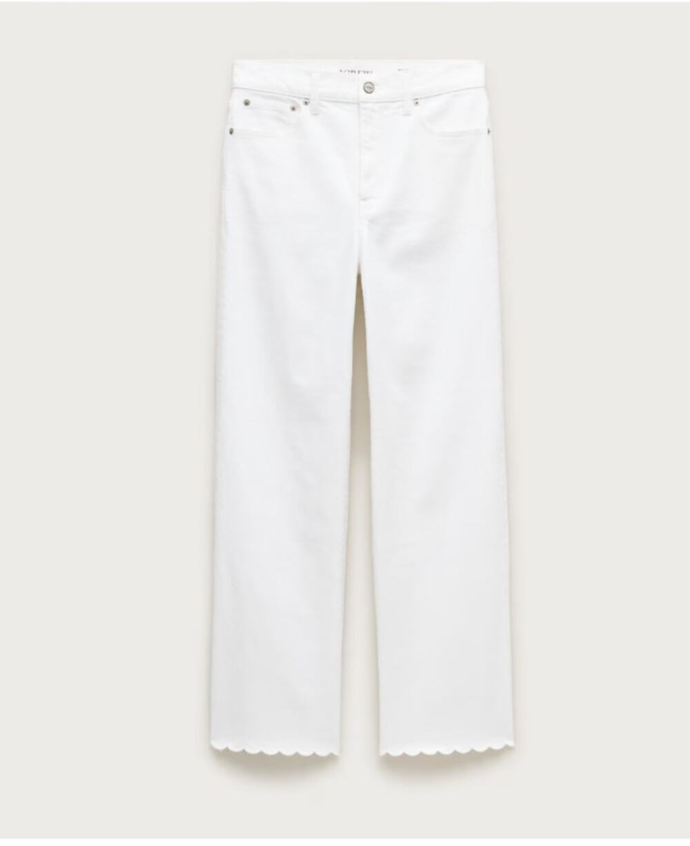 J.Crew Scallop Trim Slim Wide Jeans Tall Size 28 NWT White Denim